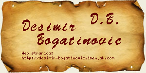 Desimir Bogatinović vizit kartica